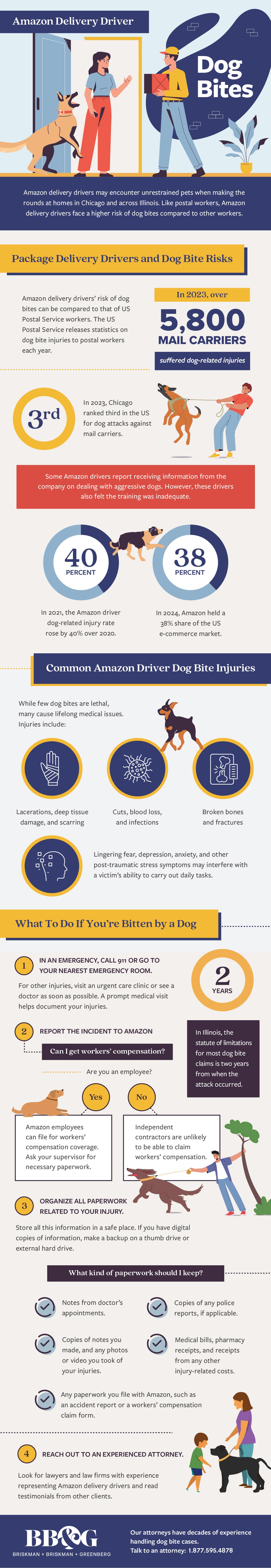 Amazon Delivery Driver Dog Bites in Chicago Amazon Delivery Driver Dog Bites Infographic